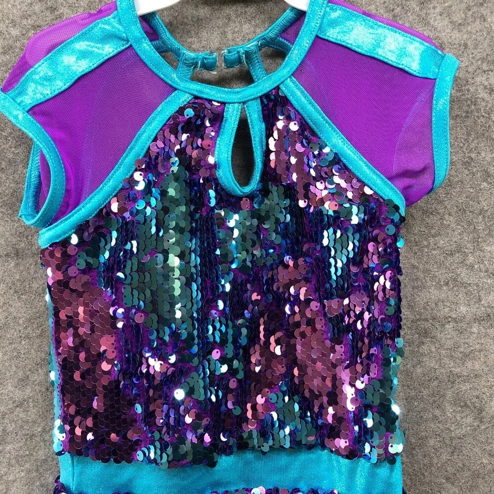 Weissman‎ Lights Ultra Sparkle Biketard Unitard Child SC (6) Girls Costume Dance